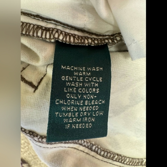 Lauren Ralph Lauren NWT Creme/Tan Feather Stretch Skinny Velvety Pants Size 10 - Picture 12 of 12